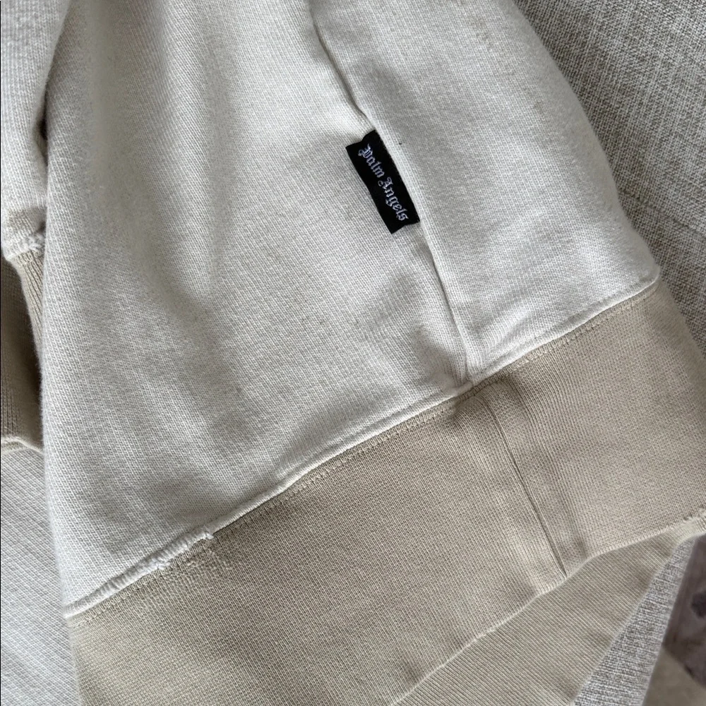 Palm Angels Cream Crewneck Sweater with Black Lettering - Picture 5 of 8